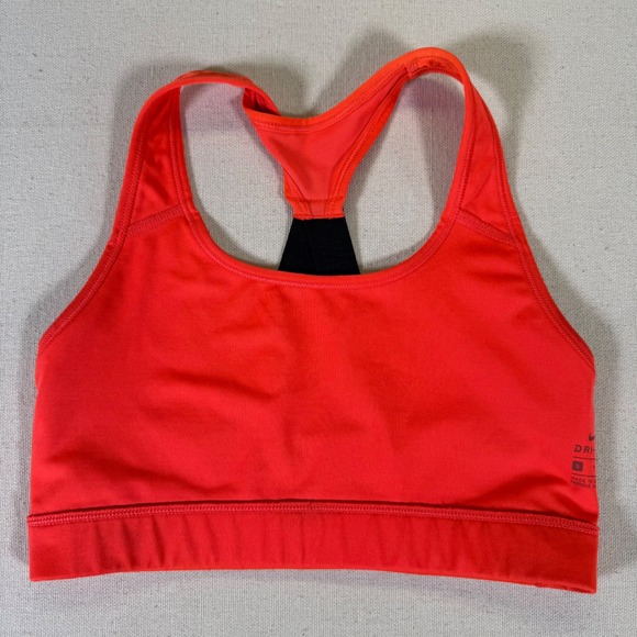 Nike Dri-FIT Just Do It Sports Bra Red Black Racerback Womens Small S - Picture 3 of 12
